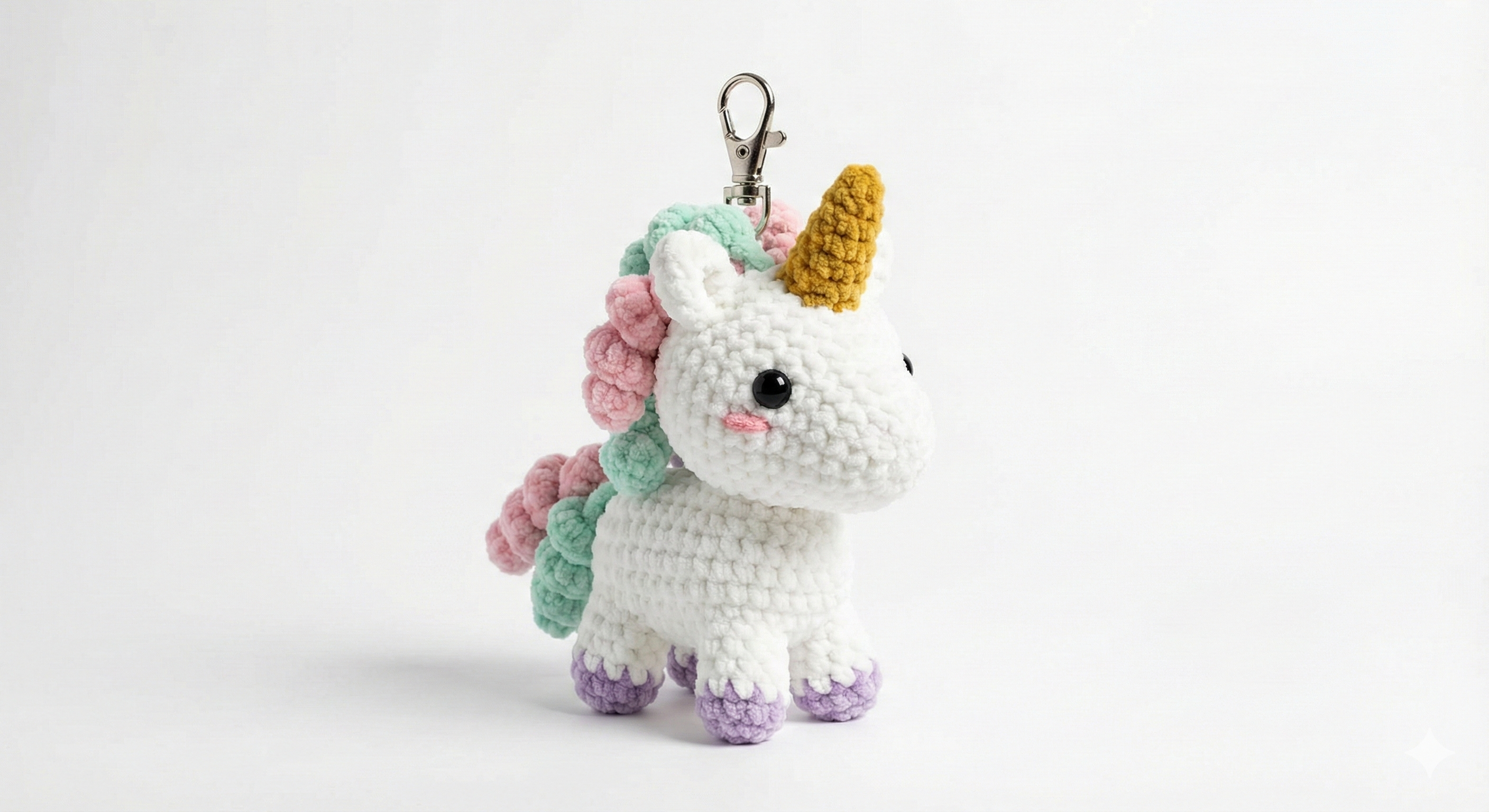 Unicorn Amigurumi Crochet Pattern – Chibi Pastel Keychain (PDF)