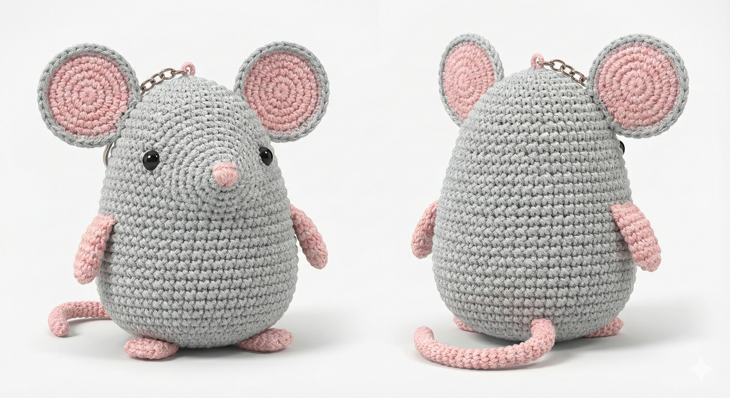 Chubby Mouse Keychain Amigurumi Crochet Pattern – Digital PDF