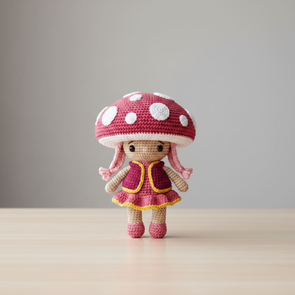 Large pink mushroom-hat character Image