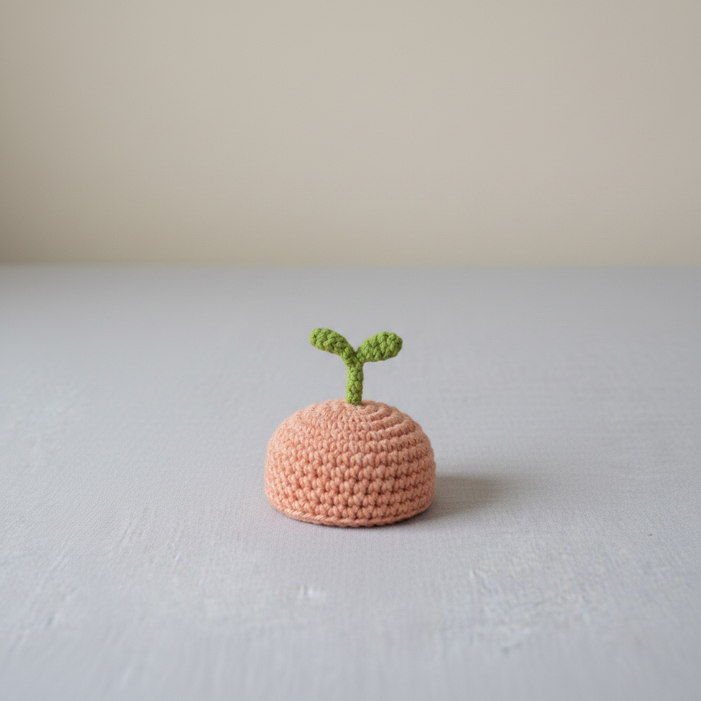 Peach-pink sprout hat Image