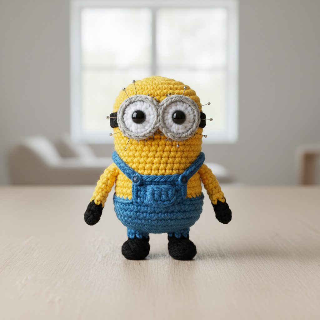 Short Two-Eyed Yellow Amigurumi assembly step 10