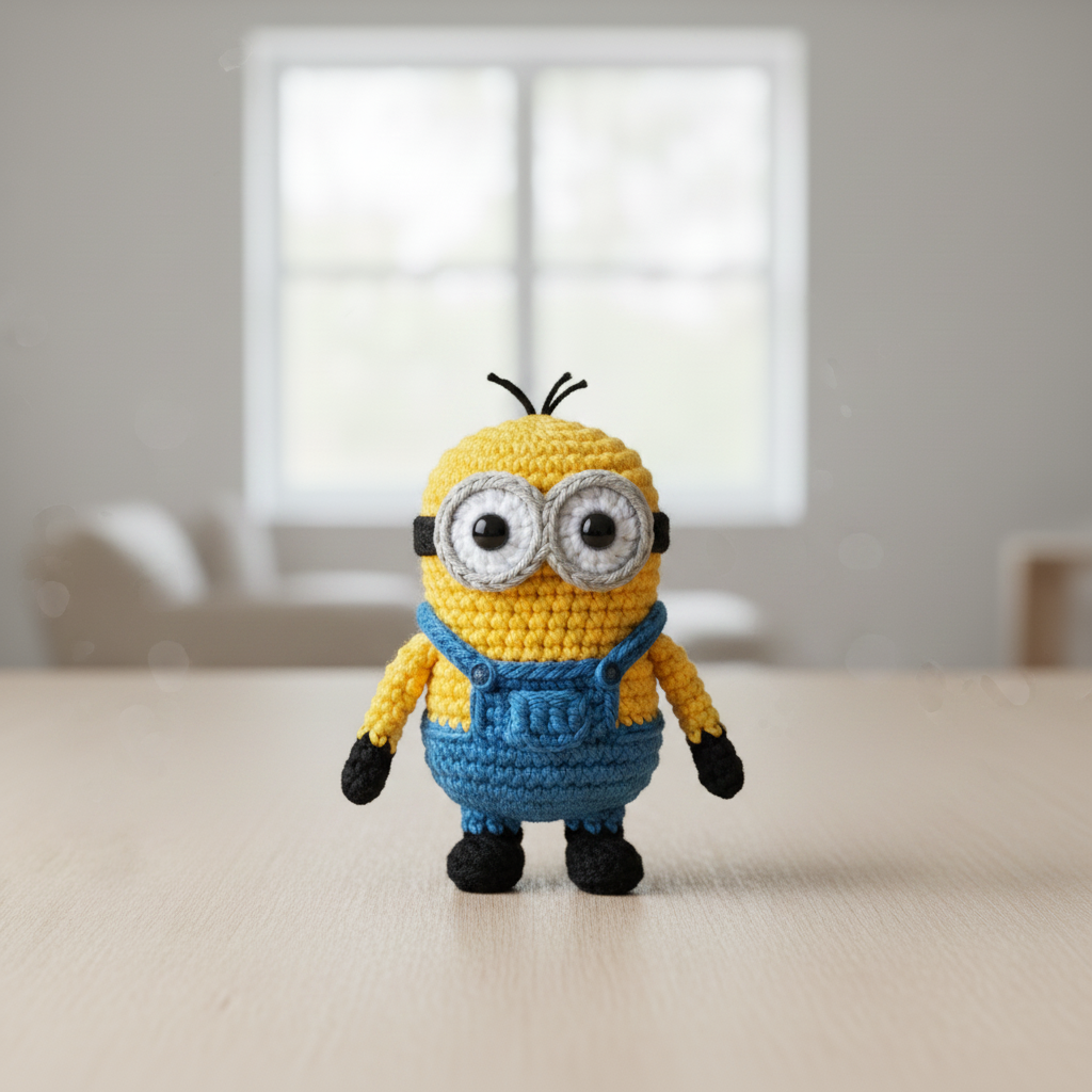 Short Two-Eyed Yellow Amigurumi Image