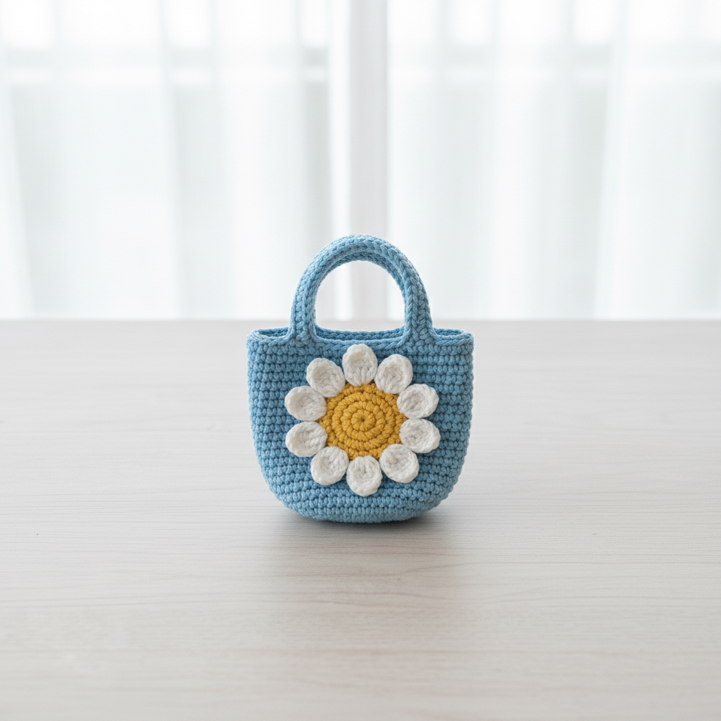 Sky Daisy Mini Tote Bag Image