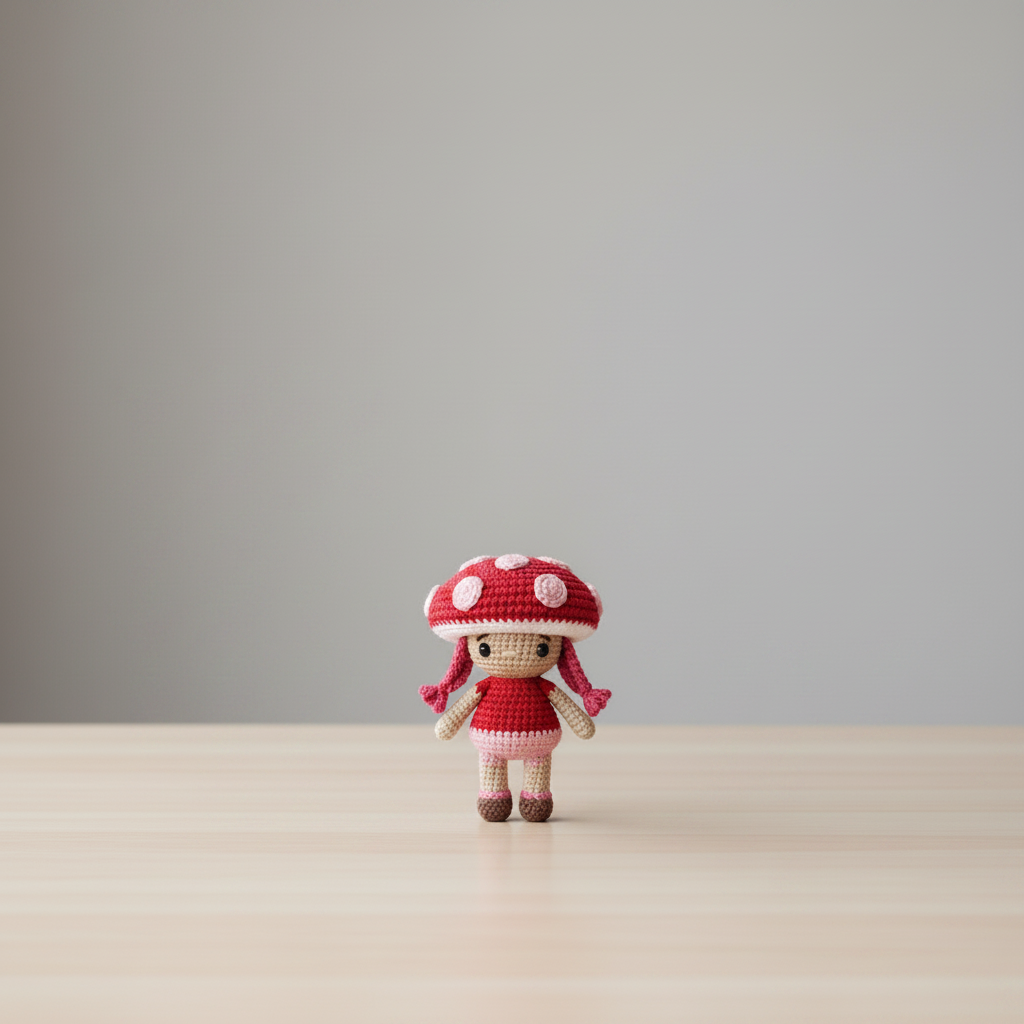 Small pink mushroom-hat character Image
