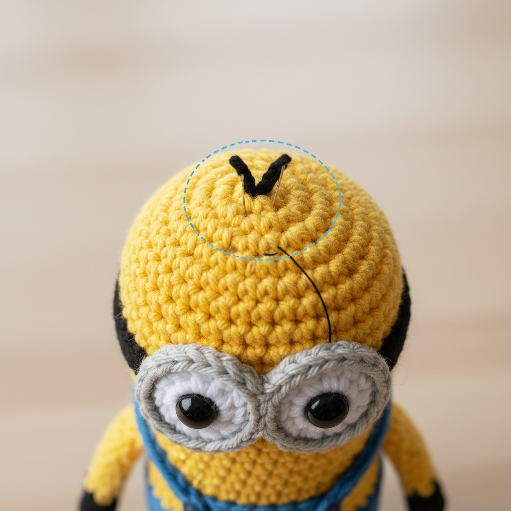 Tall Two-Eyed Character with Hair Tuft assembly step 12
