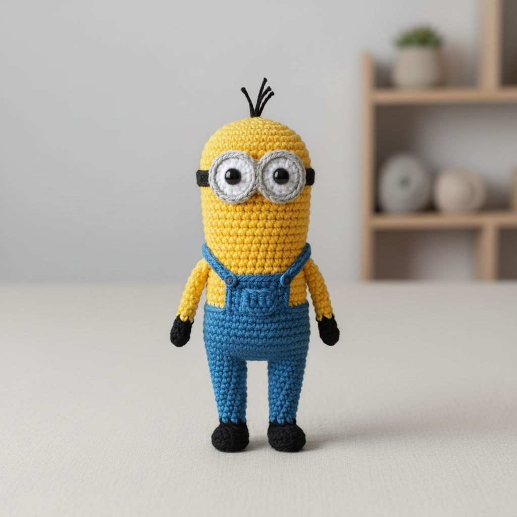 Tall Two-Eyed Minion with Hair Image