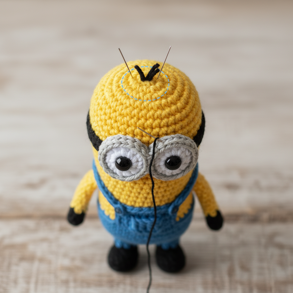 Tall Two-Eyed Yellow Buddy assembly step 9