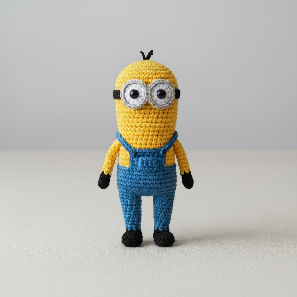 Tall Two-Eyed Yellow Character with Hair Tuft Image