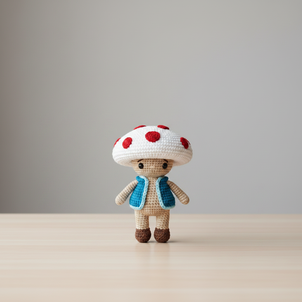 White and red mushroom-hat character Image