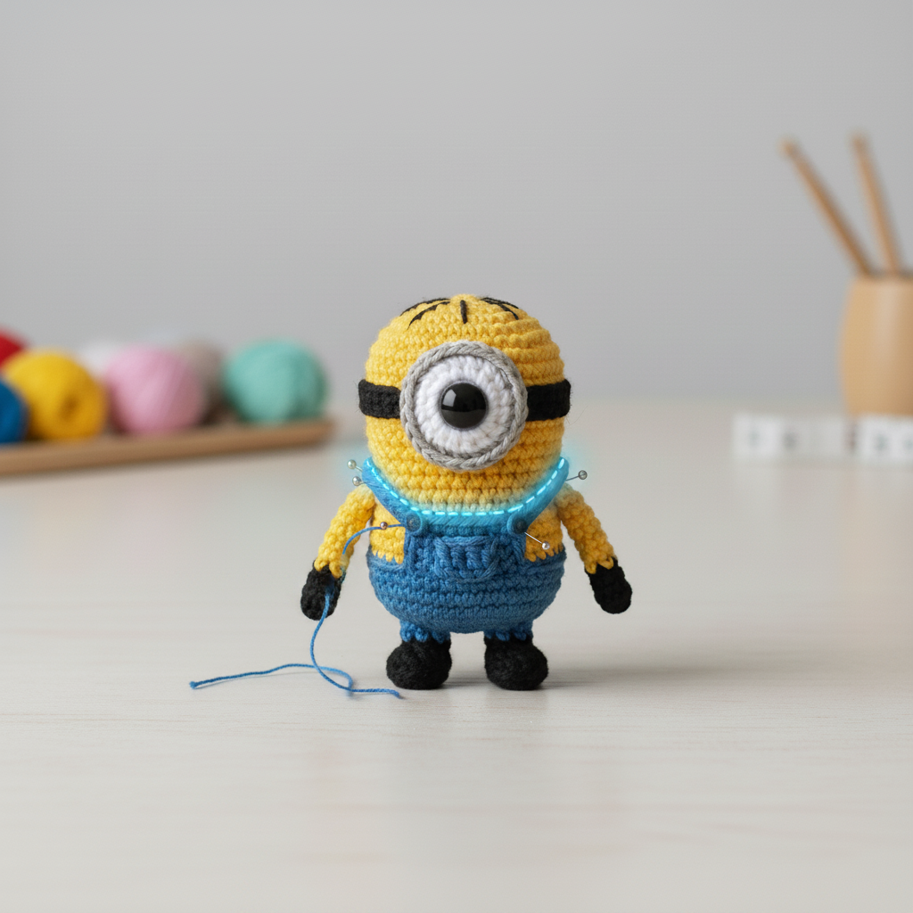 Yellow Buddy (Short, One Eye, Hair Embroidery) assembly step 6