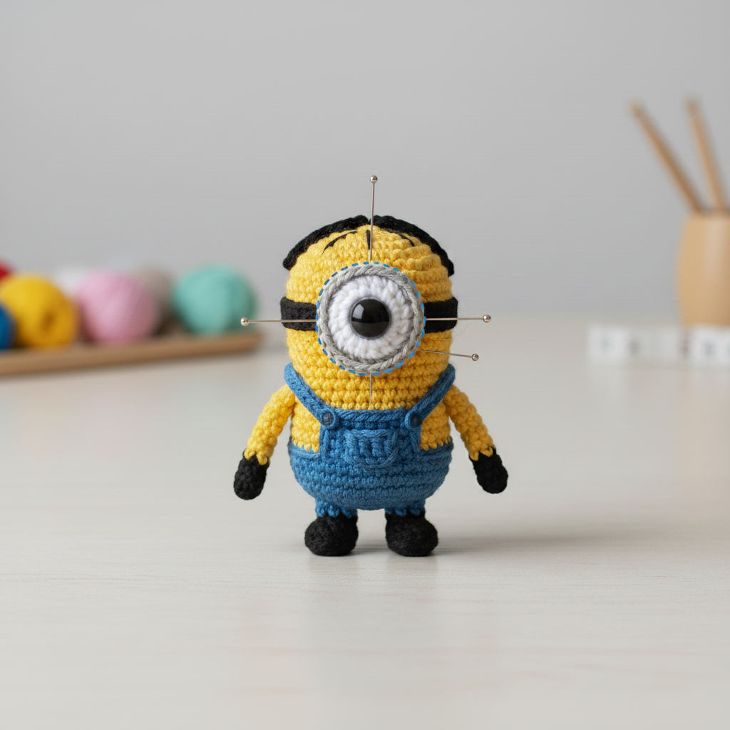 Yellow Buddy (Short, One Eye, Hair Embroidery) assembly step 8