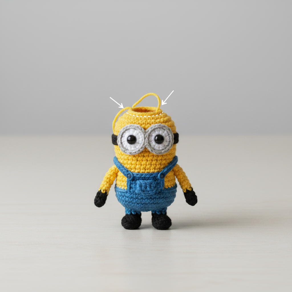 Yellow Buddy (Short, Two Eyes) assembly step 1