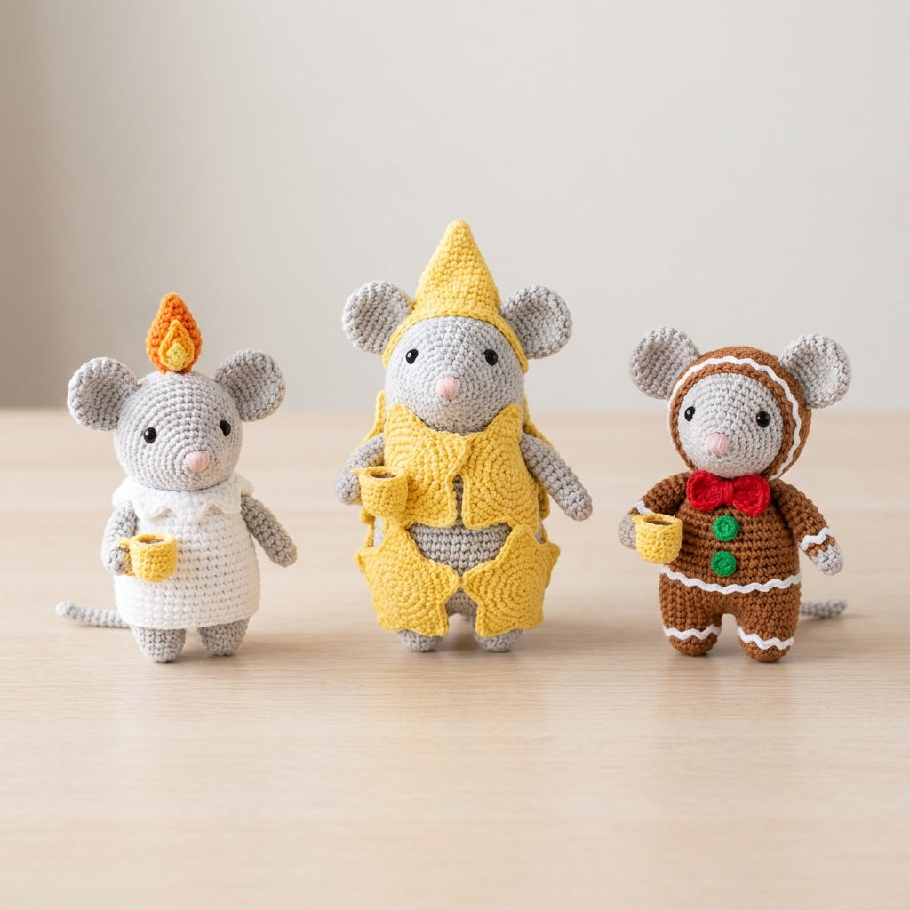 Christmas Mousefits Crochet Pattern Bundle PDF (Amigurumi) Image