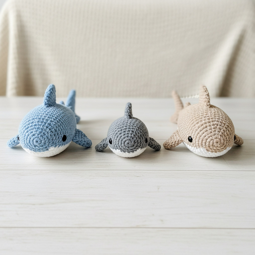 Chubby Shark Amigurumi PDF Crochet Pattern Bundle Image