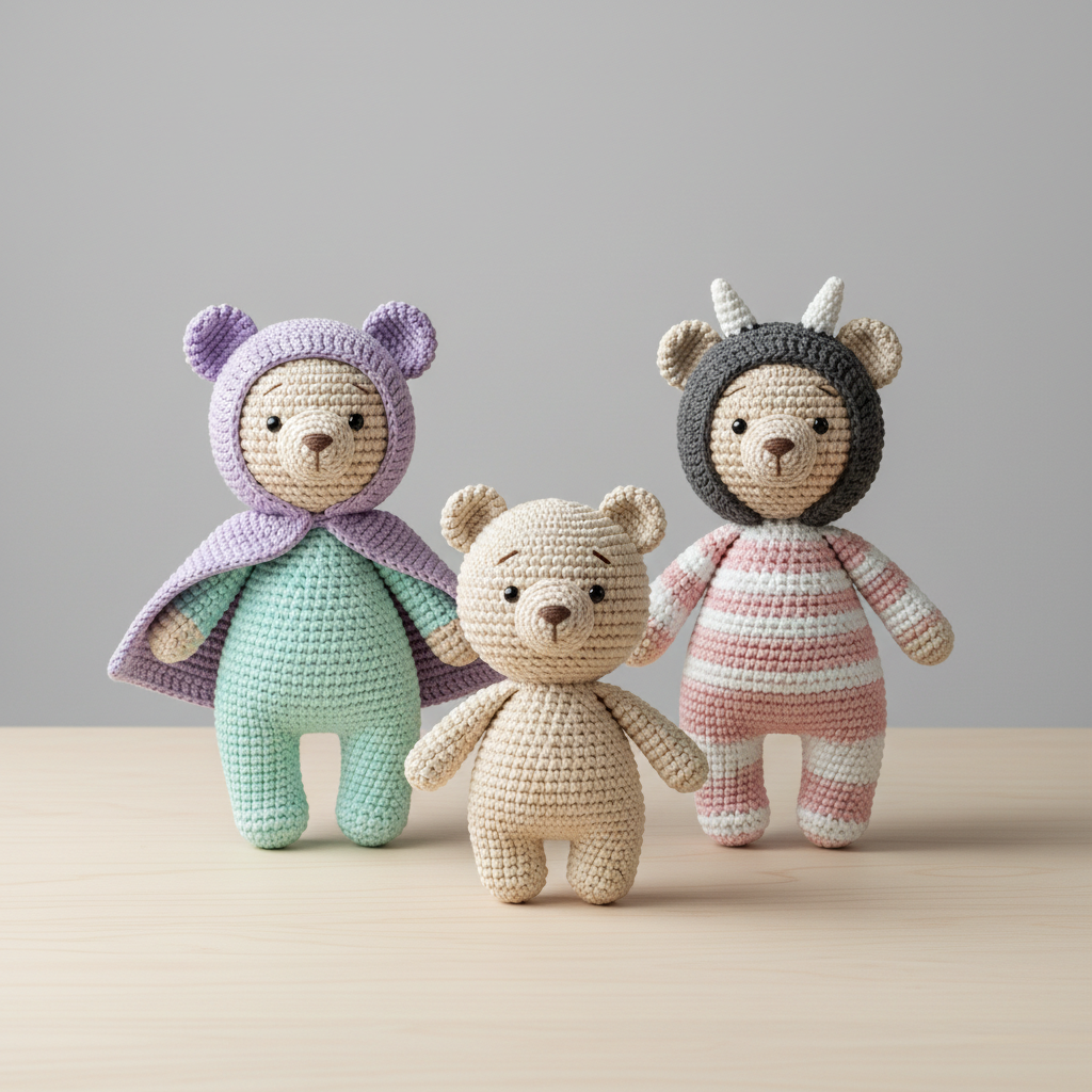 Finn Bear Crochet PDF Pattern Bundle - Fairy Mods Amigurumi Image