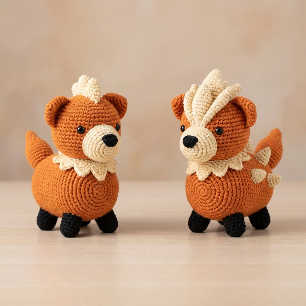 Fire Dog Evolution Amigurumi Crochet PDF Pattern Bundle Image