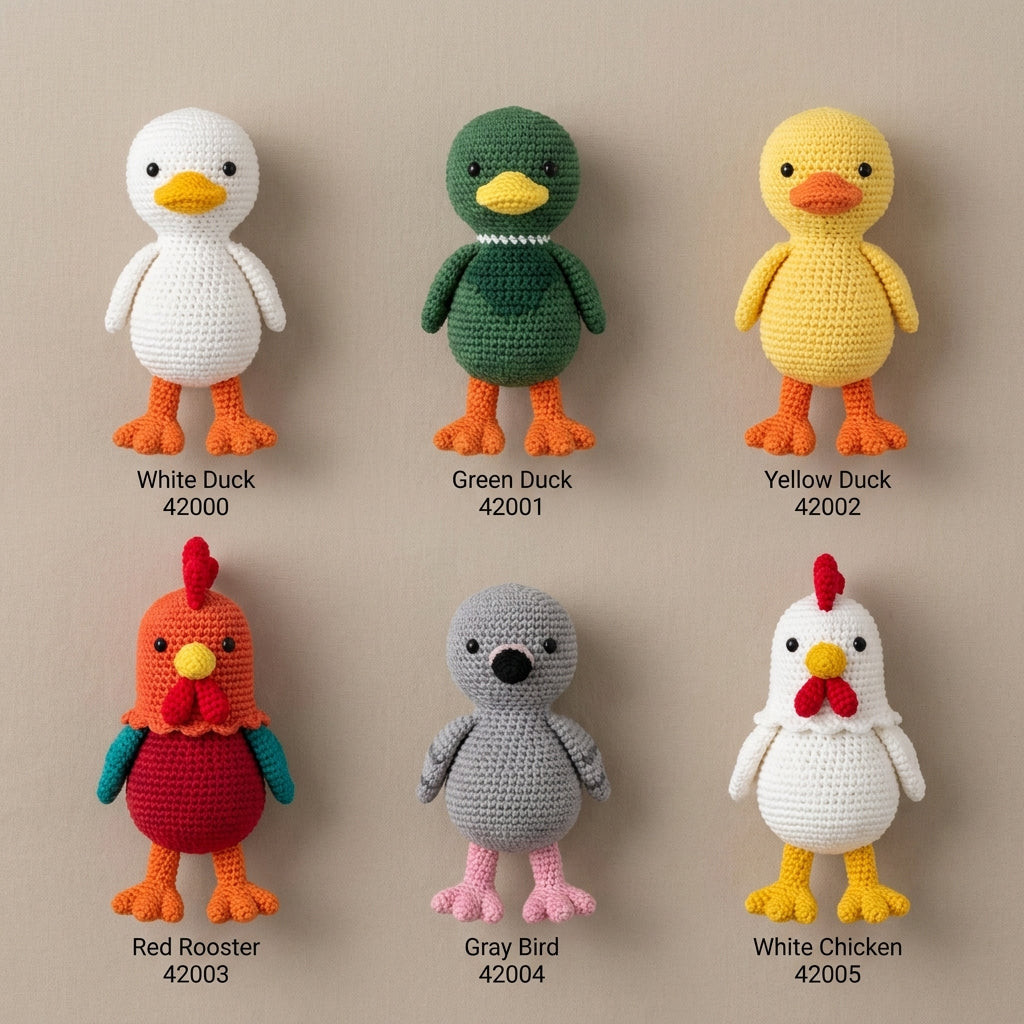 Low-Sew Bird & Duck 6-in-1 Amigurumi Pattern Bundle Image