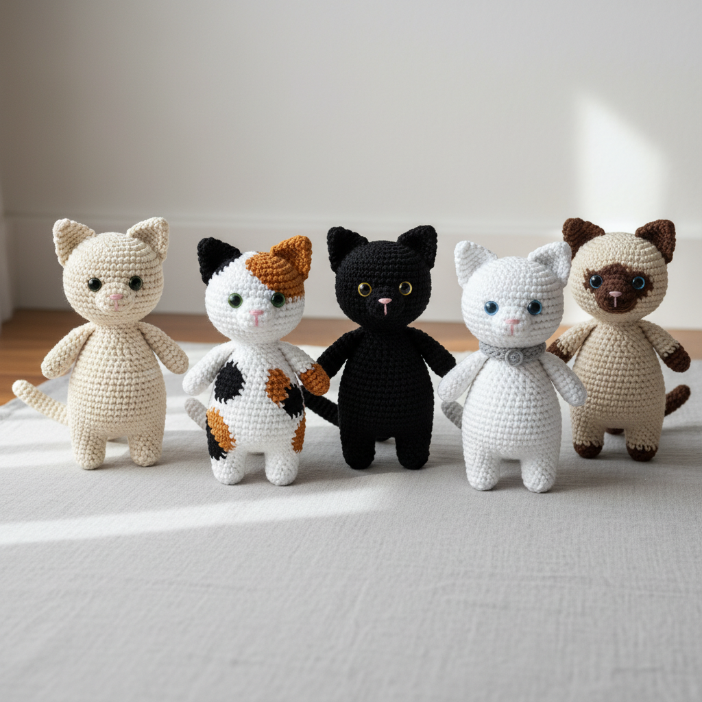Sitting Baby Cat Amigurumi Crochet PDF Pattern Bundle Image