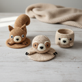 Sloth & Squirrel Coaster + Mug Wrap Crochet Pattern Bundle Image